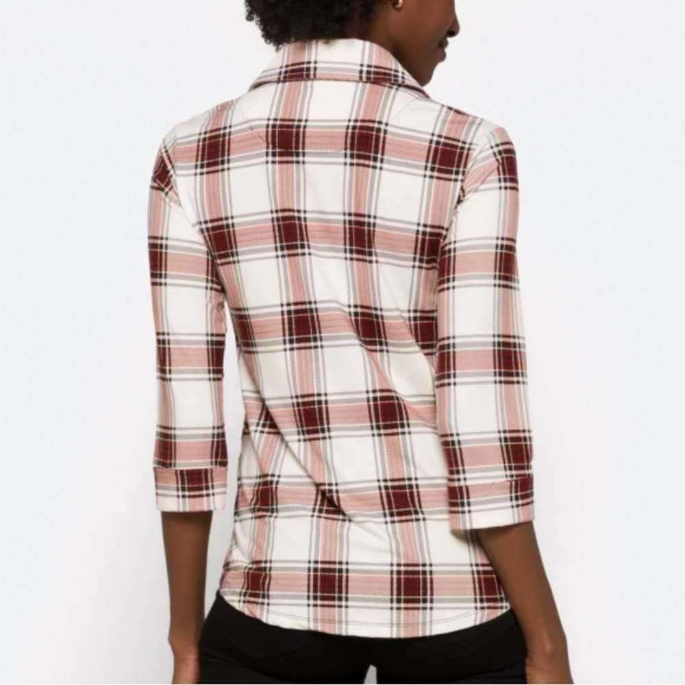 Market & Spruce Balsman Knit Plaid Button-Up Shirt Sz M - Picture 4 of 7